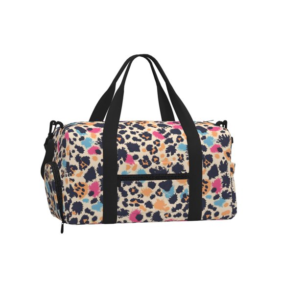 Portable Cross-Body Sports Luggage 17.79.8in With Shoes Warehouse Light And Strong Waterproof Tear Resistant Animal Print Style Mediumorchid_2