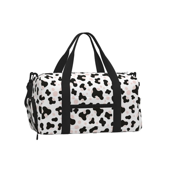 Portable Cross-Body Sports Luggage 17.79.8in With Shoes Warehouse Light And Strong Waterproof Tear Resistant Simple Cow-Print Pattern1_1