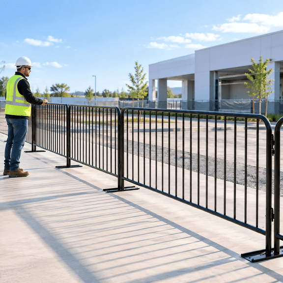 Portable Crowd Control Barrier,2 Pack 17.32 ft Interlocking Safety Barrier,Heavy Duty Safety Fence for Events Festivals Traffic