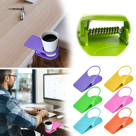 Portable Clip On Cup Holders for Desk Side Use Versatile Mug Holder Clamp for Camping and Home Convenient Beverage Storage Solution