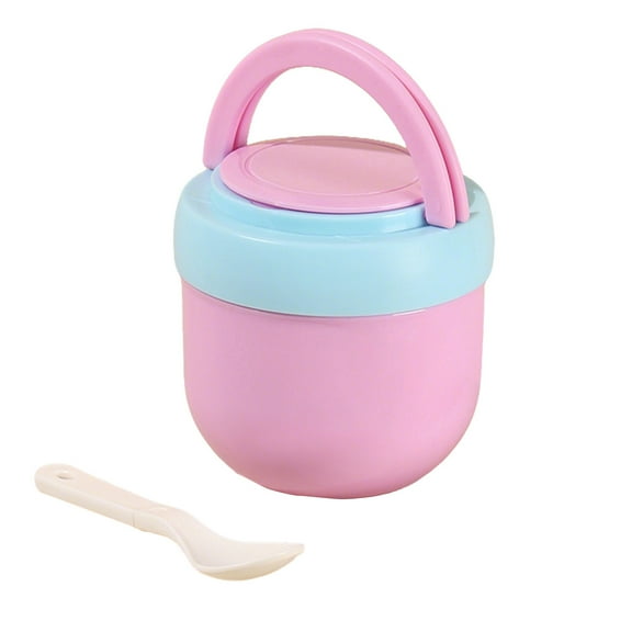 Portable Cup Portable Milk Cup with Lid and Spoon Leak Proof Breakfast Oatmeal Container Takeaway Soup Bowl Cereal Cup Office Food Container 11cm Milk Container