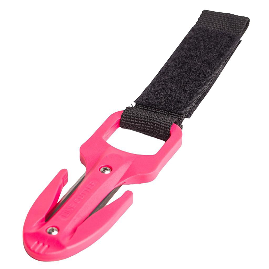 Portable Cutter with Durable Blade & Lanyard for Scuba Diving, Snorkeling,  Spearfishing, Boating, Camping & Fishing Pink 