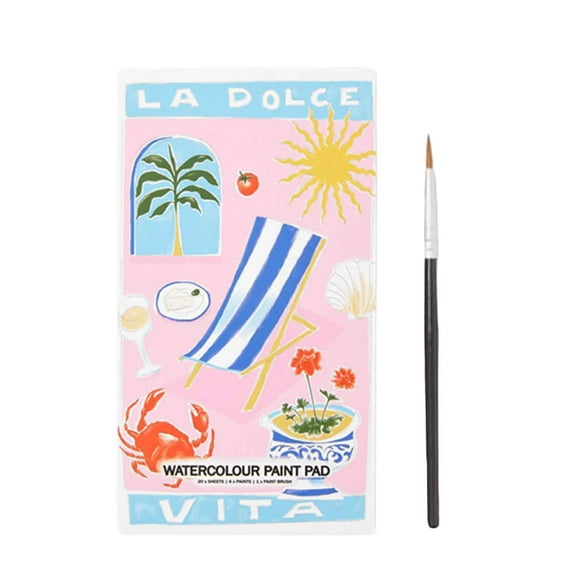 Portable DIY Watercolor Painting Book Set with Mini Brush and Cartoon Art Pad for Skill Development