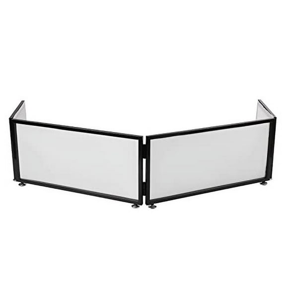 Portable DJ Facade Booth Foldable Cover Screen with White Black Facade Event Facade Front Board Video Light Projector Display Scrim Panel with Folding Steel Frame Stand (67 * 20 *