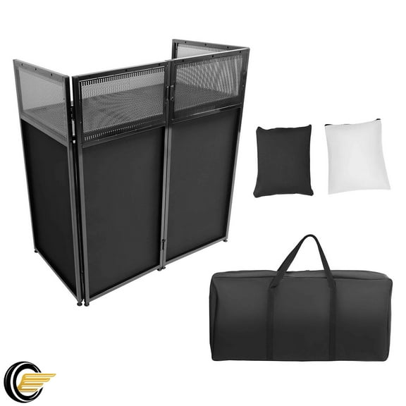 Portable DJ Table Station Adjustable Booth Facade+Flat Table w/Travel Bag 20X40