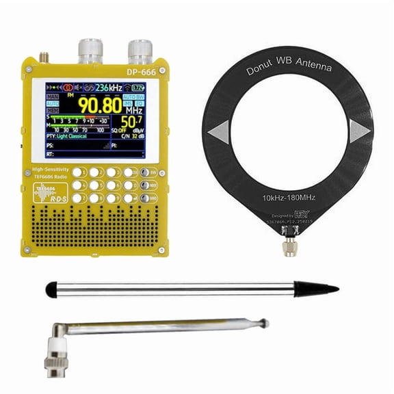 Portable DP-666 TEF6686 Radio 2.8-Inch IPS Touch Screen High Sensitivity Radio Full Band FM LW MW SW Radio