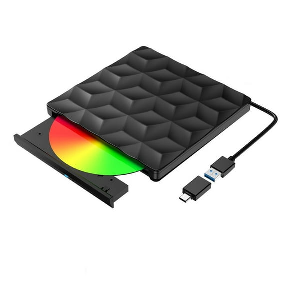 Portable DVD, External DVD Player USB 3.0 Type-c CD DVD Portable Disc Drive CD Burner Reader For Laptop Desktop PC ,Immersive Experience