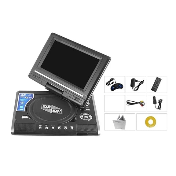 Portable DVD Player 9.8 Inch, High-Clarity Swivel Screen Media Receiver with Built-In Card ReaderX