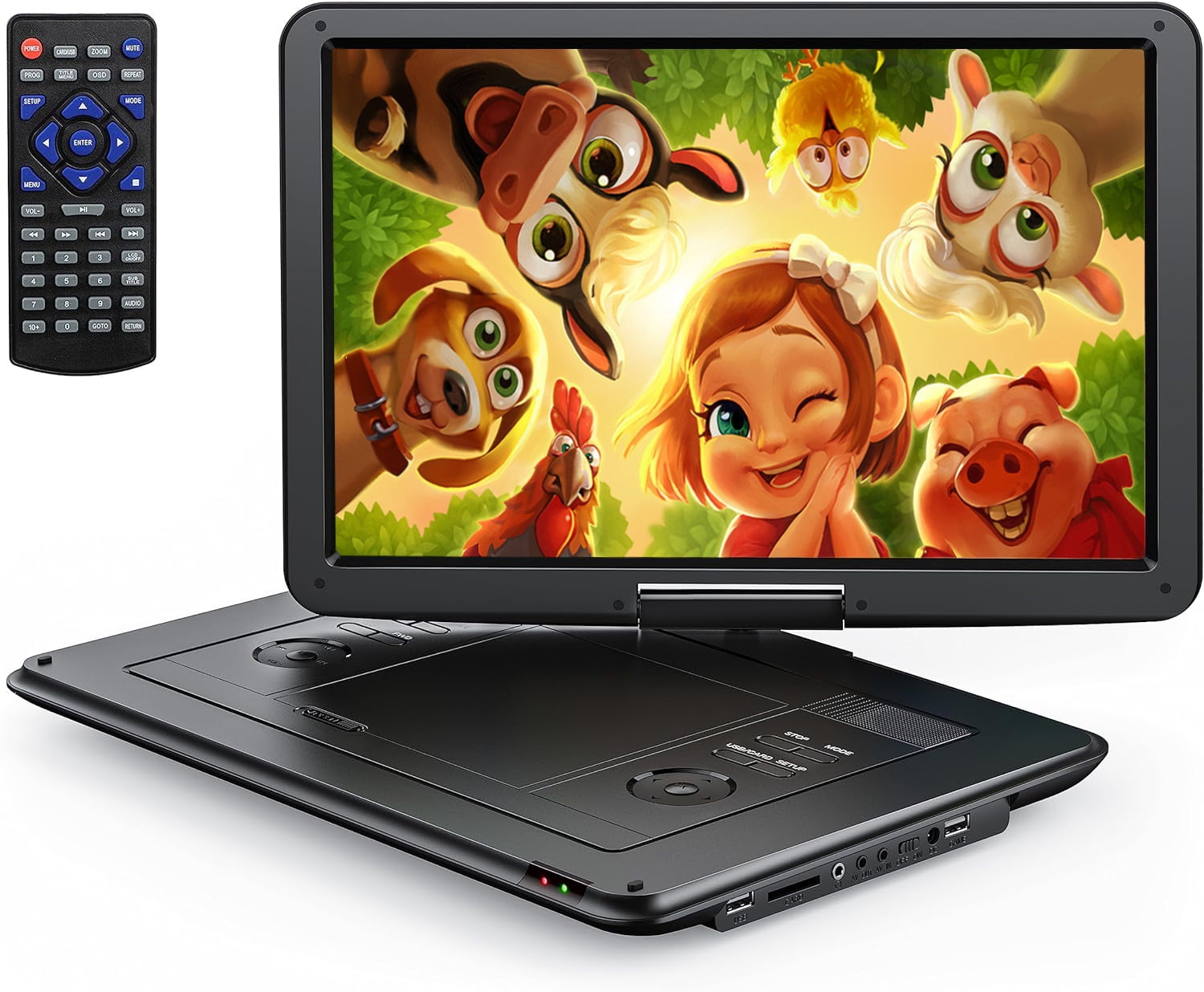 Portable DVD Player with 15.5" HD Swivel Screen for Car and Kids