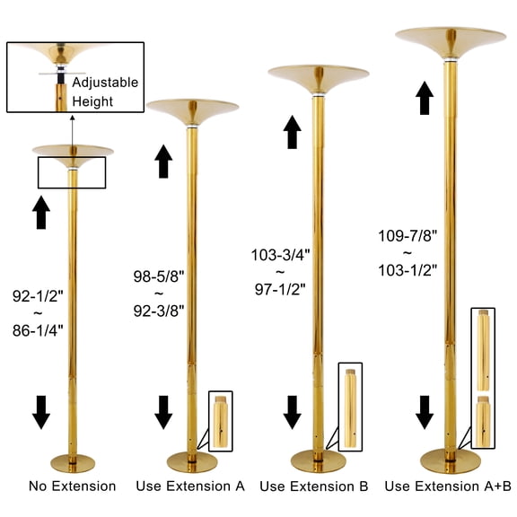 Portable Dance Pole for Home Club Gym, Spinning Static Dancing Pole Gold Steel Height Adjustable 7.3-9ft, 440lb Capacity Removable Dance Pole for Living Room Bedroom Exercise
