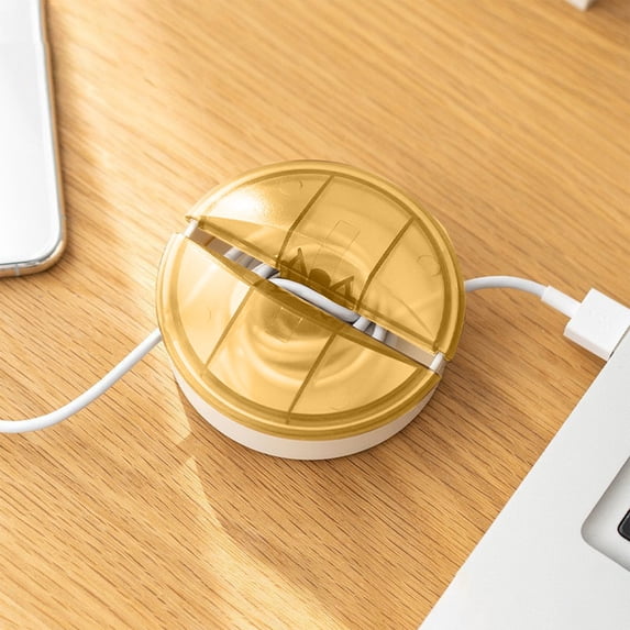 Portable Data Cable Organizer, Adjustable Plastic Cable Winder for Desktop Charging, Headphone, Computer Cord Management, 3.15"x3.15", Coffee Khaki Green