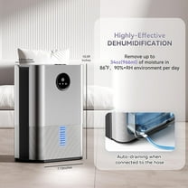 Portable Dehumidifier with Drain Hose, 850 sq.ft, Auto Shut Off, Odor Removal, 50 OZ