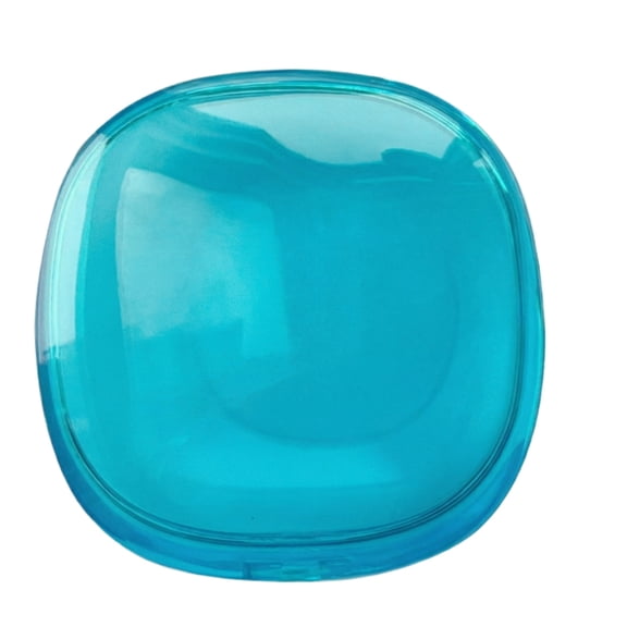 Portable Denture Bath Case Denture Cleaning Cup, False Teeth Holder Mouthguard Night Guard Container Box Retainer Soaking Case for Travel, Household, Office Dark Blue