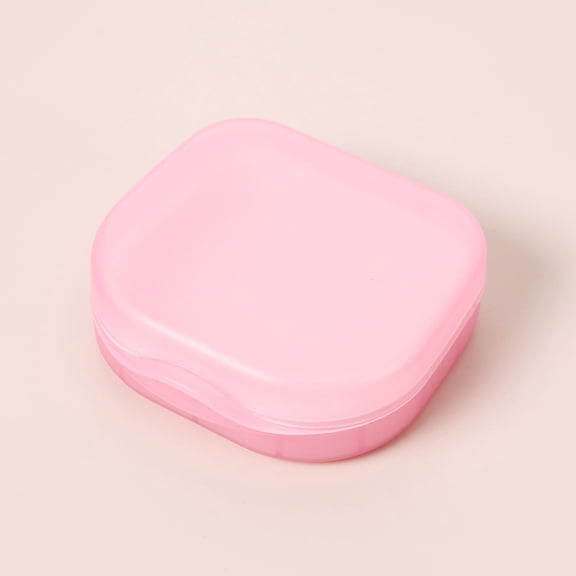 Portable Denture Storage Case with Mirror & Drain, Travel Mini Mouthguard Protector Box
