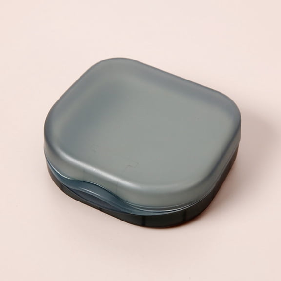 Portable Denture Storage Case with Mirror & Drain, Travel Mini Mouthguard Protector Box