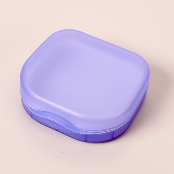 Portable Denture Storage Case with Mirror & Drain, Travel Mini Mouthguard Protector Box