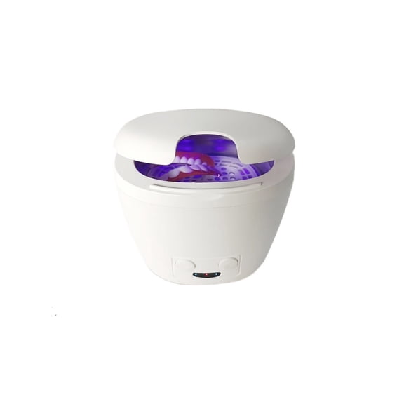 Portable Denture Ultrasonic Cleaner with UV Light for Daily Remove False Teeth Retainer Cleaner