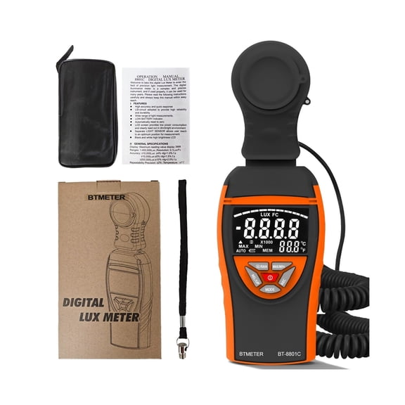 Portable Design Digital Illuminance Meter, Measurement Range 1400,000 Lux, Photometers Tester, Plant Growth Light Monitoring ,Versatile Applications