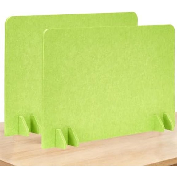 Portable Desk Divider Privacy Partition Panel (2 Pack) - 24" x 16" Freestanding Workstation Office Privacy Barrier for Enhanced Focus at Home, School or Office - Green​