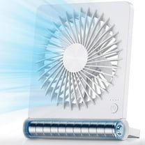 Portable Desk Fan, USB & Battery Operated, 3.5-20hrs Small USB Fan with Ultra Quiet 220° Folding, Rechargeable Personal Fan with 3 Speeds Strong Wind for Home Office Desktop, White