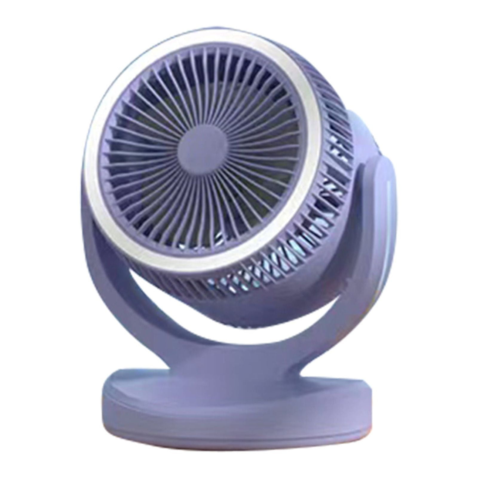 Portable Desk Fan, Mute Fan with LED Lantern, Indoor Breath Circulation Fan, 2400mAh Rechargeable Battery Operated USB Fan, for Office, Bedroom, Table, Outdoor