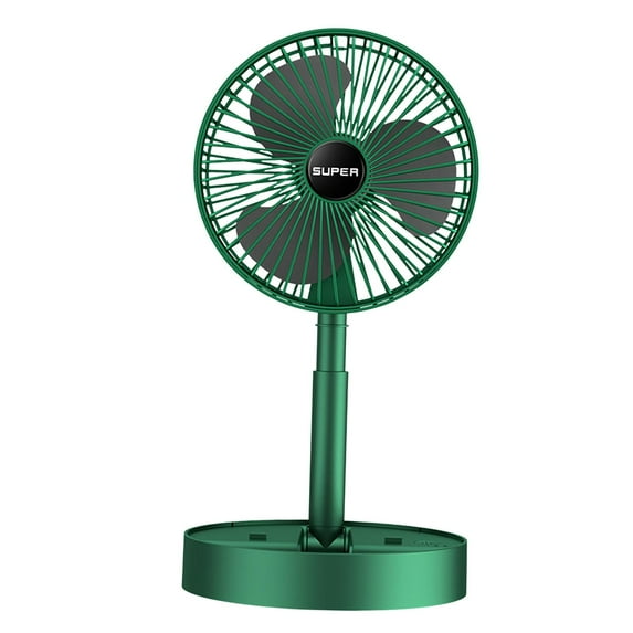 Portable Desk Fan Quiet 3 Speeds Wind USB Powered Desktop Folding Table Fan for Home Desk Bedroom Office Travel , Green
