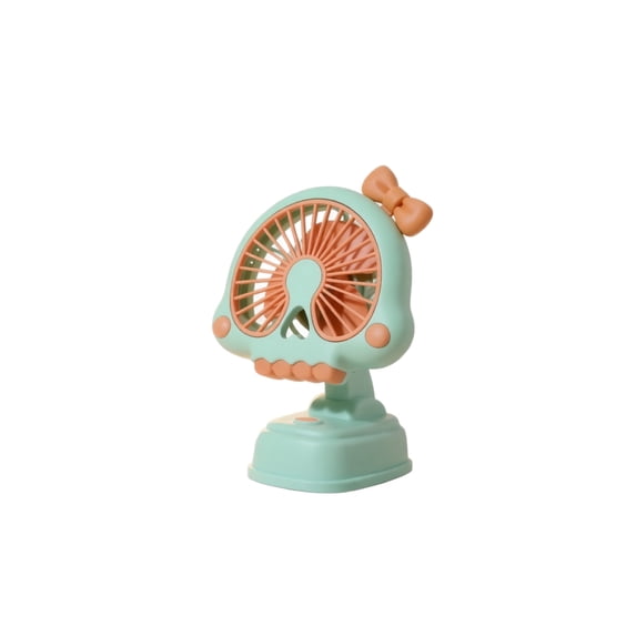 Portable Desk Fan, Skull Design Adjustable Rechargeable Cooling Fan Orange For Home Office Dorm Desktop Personal Cooling 1Pcs
