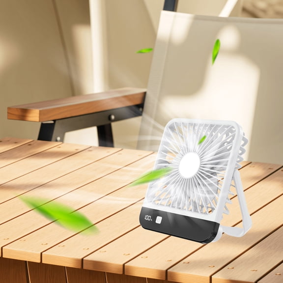 Portable Desk Fan,Ultra-Thin Rechargeable Battery Operated Fan with Digital Display,Super Endurance,1800mAh Large Capacity,Quiet Personal Fans for Office, Cruise, Travel(White)