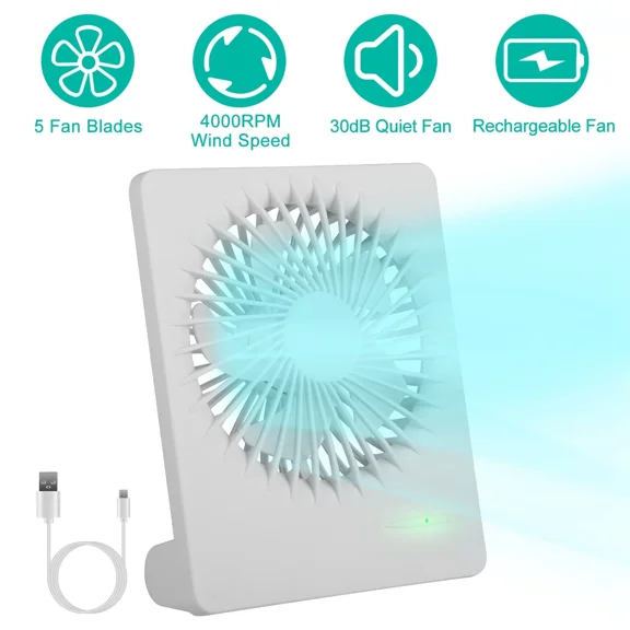 Portable Desk Fan Usb Rechargeable Table Cool Fan Home Office Desktop Fan Quiet