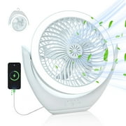 Portable Desk Fan with LED Lights,  Table Fan with Hook, 3 Speeds Small Desk Fan Mini Fans for Tents, Camping, Travel, Outdoor Fan