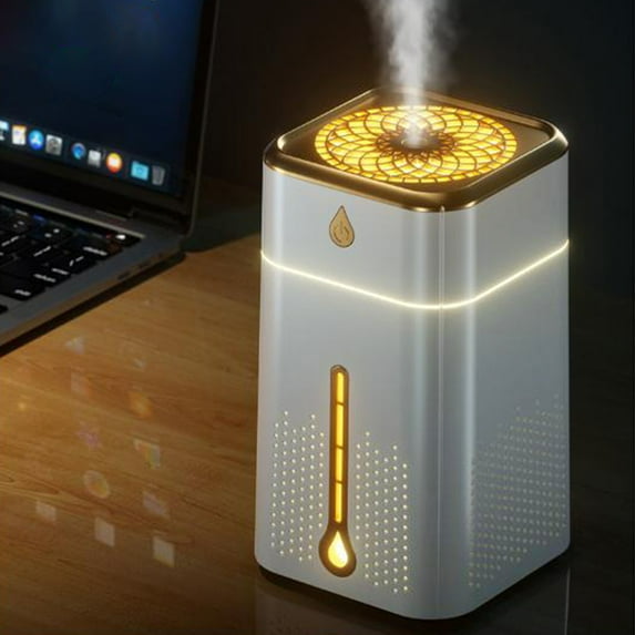 Portable Desk Humidifier, Cool Mist USB Humidifier for Home Bedroom Office, 1000ML Water Tank 2 Mist Modes, with Colorful Night Light Auto Shut-Off