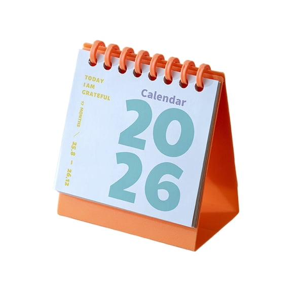 Portable Desktop Calendar Twin-Coil Binding Paper Calendar 12 month Referance 01/2026 to 12/2026 For Scheduling