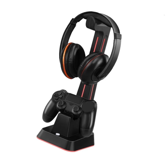 Portable Desktop Charging Stand Base Controller Charging Station Built In Indicator Double USB Port with Headphone Holder