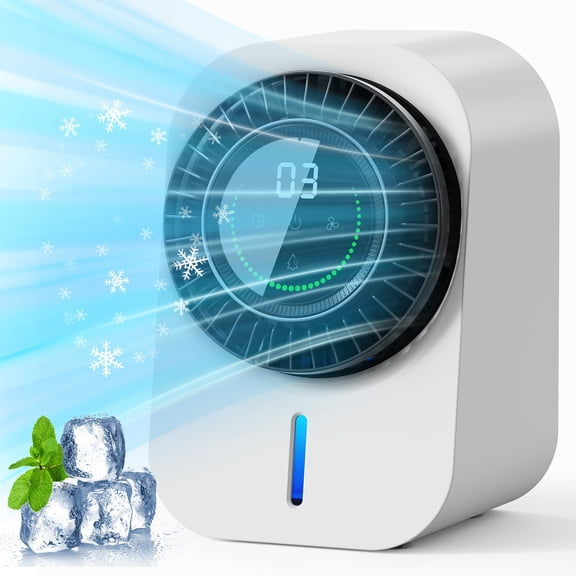 Portable Desktop Fan 3 Speed Adjustable Touch Control Rechargeable USB Air Cooler with Negative Ion Up Down Oscillating Mini Fan for Home and Office