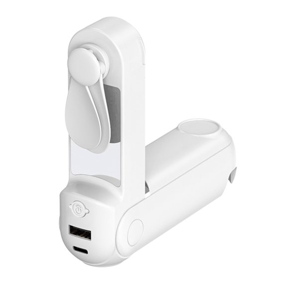 Portable Desktop Fan with LED Light and Adjustable Stand Plastic Texture Perfect for Indoor and Outdoor Cooling Solution