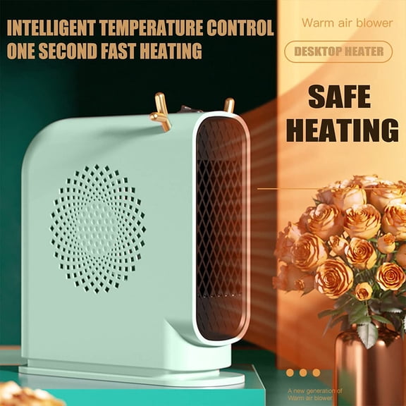 Portable Desktop Heater, 800W Small Space Heater with Overheating Protection, Fast Heating, for Bedroom, Office, Living Room
