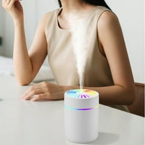 Portable Desktop Humidifier Small USB Rechargeable Mini Mist Sprayer Quiet Office Home Car Personal Moisturizing Device with Dual Spray Modes and Ambient LED Light