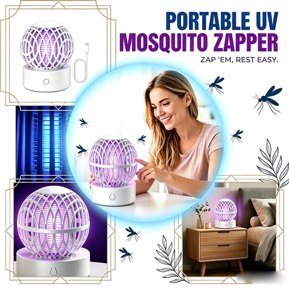 Portable Desktop Mosquito Lamp Indoor Electric Fly GnatCatcher for Bedroom Living Room Home Summer PestControl Solution, Black