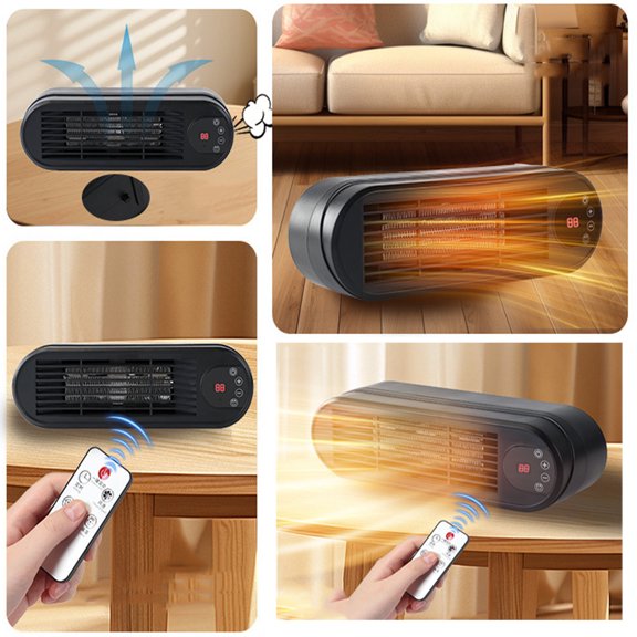 Portable Desktop Space Heater, Small Home Office Heater, Fast Heating Ceramic Heater, Tip Over Protection Heater, Quiet Personal Heater, Energy Saving Room Heater