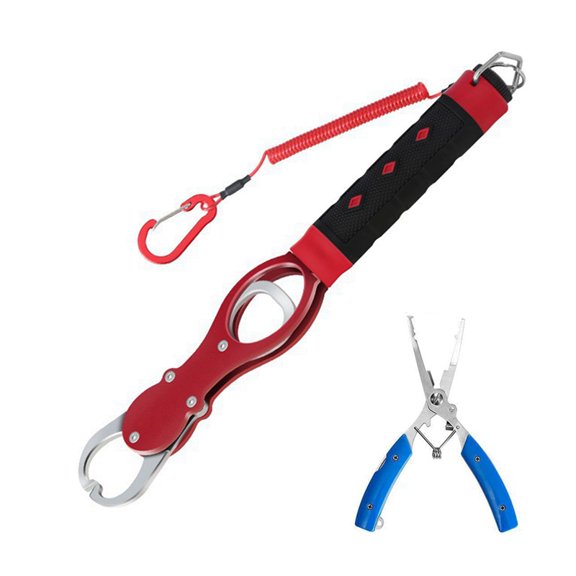 Portable Device Fish Control Device Fish Catching Pliers Hook Fish Control Device Set Red + Multifunctional Pliers