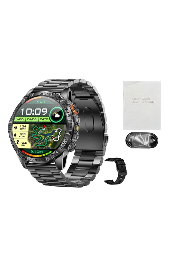 Portable Device With Outdoor Smart Watch, Sports Smartwatch, 1.7 Inch HD Screen, 100+ Sport Modes, Fitness Tracker with Health Monitoring, IP68 Rainproof, Built-in Flashlight, 25-Day Battery Life