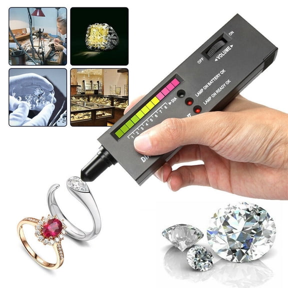 Portable Diamond Selector Tester High Accuracy with LED Indicator & Case & Gemstone Platform Jewelery Testing Illuminated Tool Kit