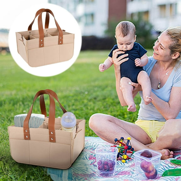 Portable Diaper Bag Organizer, Travel Changing Station with Adjustable Compartments, Lightweight Storage for Baby Essentials, Wipes, Bottles, Toys & Books