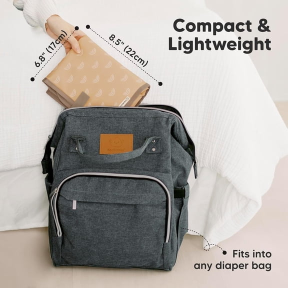 Portable Diaper Changing Pad, Easy Wipe Clean - Foldable Waterproof Baby Changing Mat for Diaper Bag, Compact, Lightweight, 25x13 Newborn, Infant, Baby Changer Travel Essential (Rainbow)