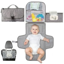 Portable Diaper Changing Pad, Waterproof Travel Changing Kit, Baby Shower Gift , Gray