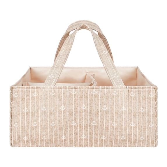 Portable Diaper Organizer, Multi-Functional Nappy Storage Bag, White 1Pc For Mom And Baby