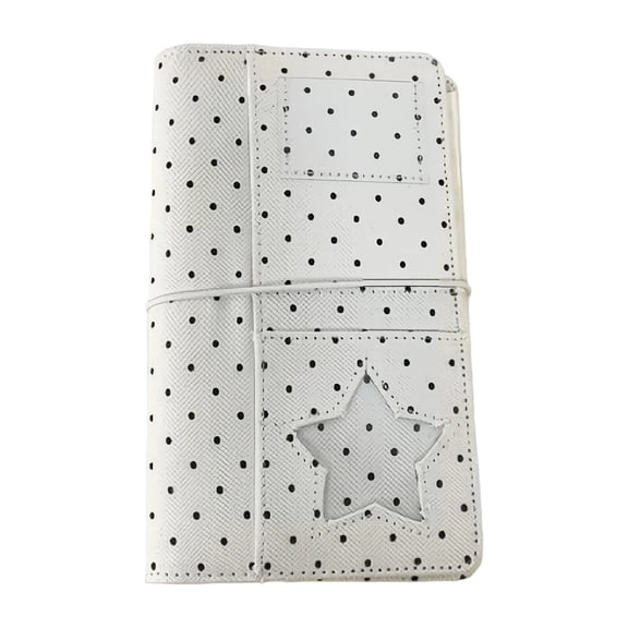 Portable Diary Binder Notebook With 45 Unlined Sheets 6-Rings Dotted Binder Cover For Travel Journaling And Sketching
