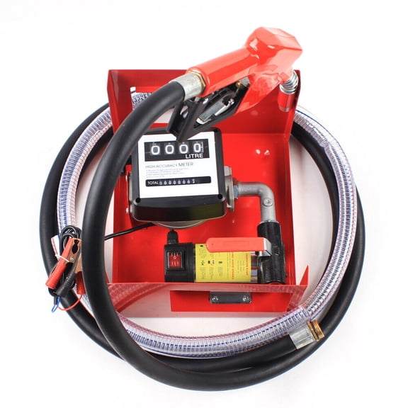 Portable Diesel Fuel Transfer Pump with Hoses, 175W Electric Automatic Nozzle Transfer Pump for Automobile Maintenance DC 12V