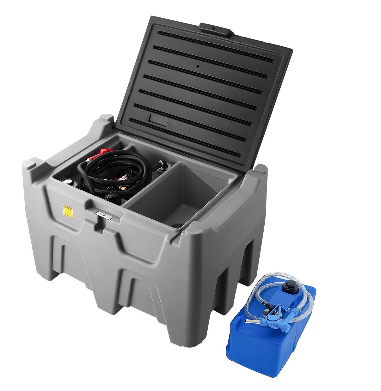 Portable Diesel Tank, 106 Gal Diesel & 8 Gal DEF, Fuel Transfer Tank with Pump, 10 GPM Flow Rate, Leakproof Gas Tank for Transportation