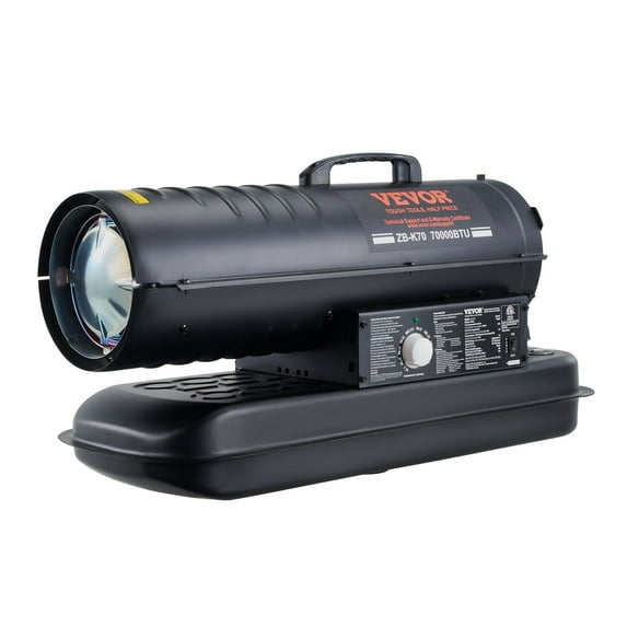 Industrial Kerosene Heater, 70,000 BTU- Portable Torpedo Style Heater with 5 Gallon Tank & Thermostat